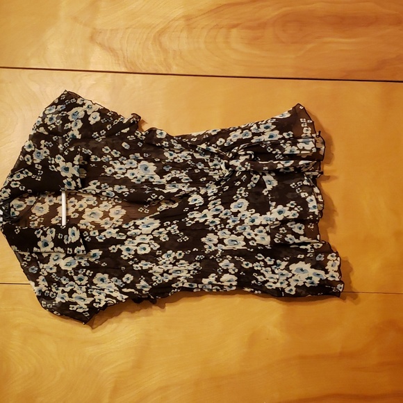 Studio 1940 Brown and blue with beige flowers blouse Size Medium. - Picture 1 of 3